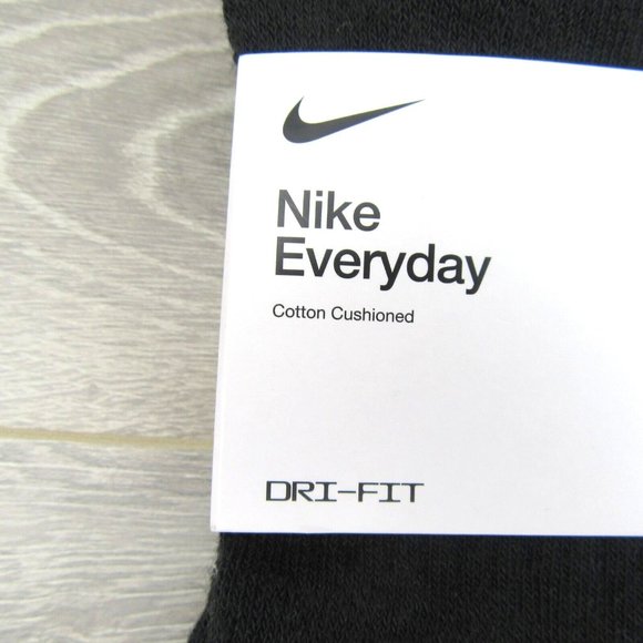 Nike Everyday Cushioned Low Socks Black 6 Pack Women's 6-10 / Youth 5Y-7Y NEW - Picture 3 of 9